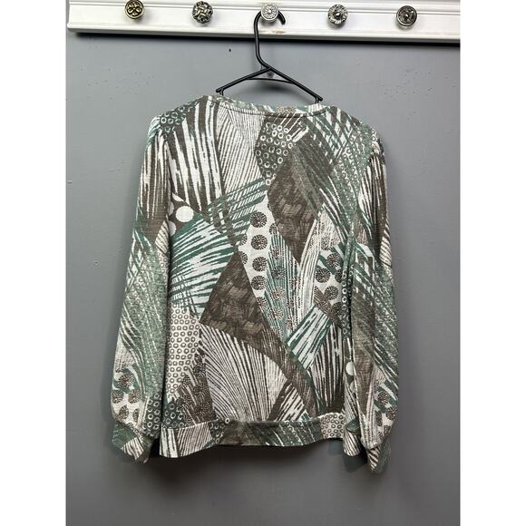 Chicos Pullover Womens Medium Abstract Print Lightweight Top Weekends Casual Shi - Picture 2 of 8